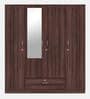 Ewa 4 Door Warobe with Mirror in Brown Finish