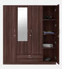 Ewa 4 Door Warobe with Mirror in Brown Finish