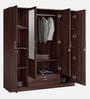 Ewa 4 Door Warobe with Mirror in Brown Finish
