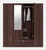 Ewa 4 Door Warobe with Mirror in Brown Finish