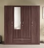 Ewa 4 Door Warobe with Mirror in Brown Finish