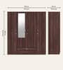 Ewa 4 Door Warobe with Mirror in Brown Finish