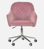 Ewa Leatherette Guest Chair In Pink Colour