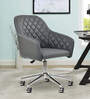 Ewa Leatherette Guest Chair In Grey Colour