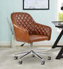 Ewa Leatherette Guest Chair In Tan Colour