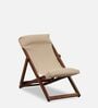 Naum Sheesham Wood Outdoor Chair in Scratch Resistant Provincial Teak Finish & Beige Colour