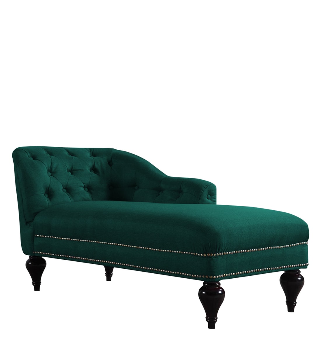 Buy Exclusive LHS Fabric Chaise Lounger in Green Colour by Dreamzz