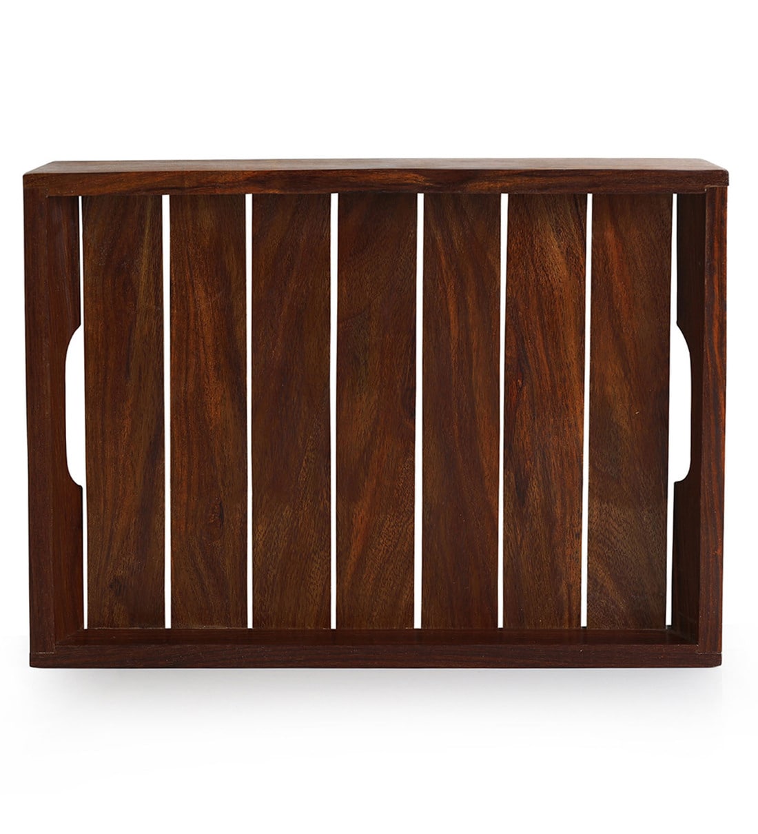 Buy ExclusiveLane 'Classic Wood Pair' Handcrafted Serving Trays in Sheesham Wood, Set of 2