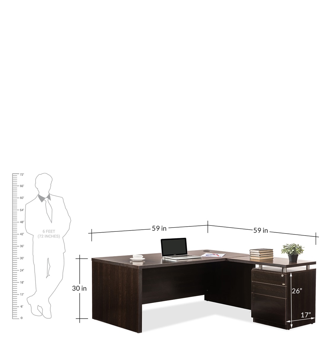 Buy DWS L-Shaped Brown Executive Office Desk Online At Durian