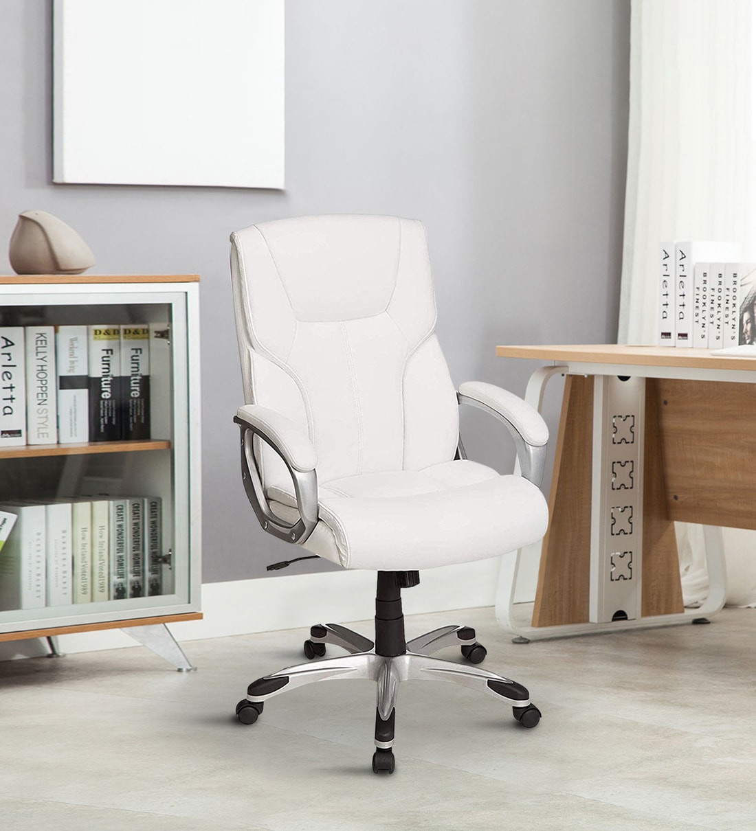 Buy Executive High Back Chair in White Colour by Sovereign Furniture ...