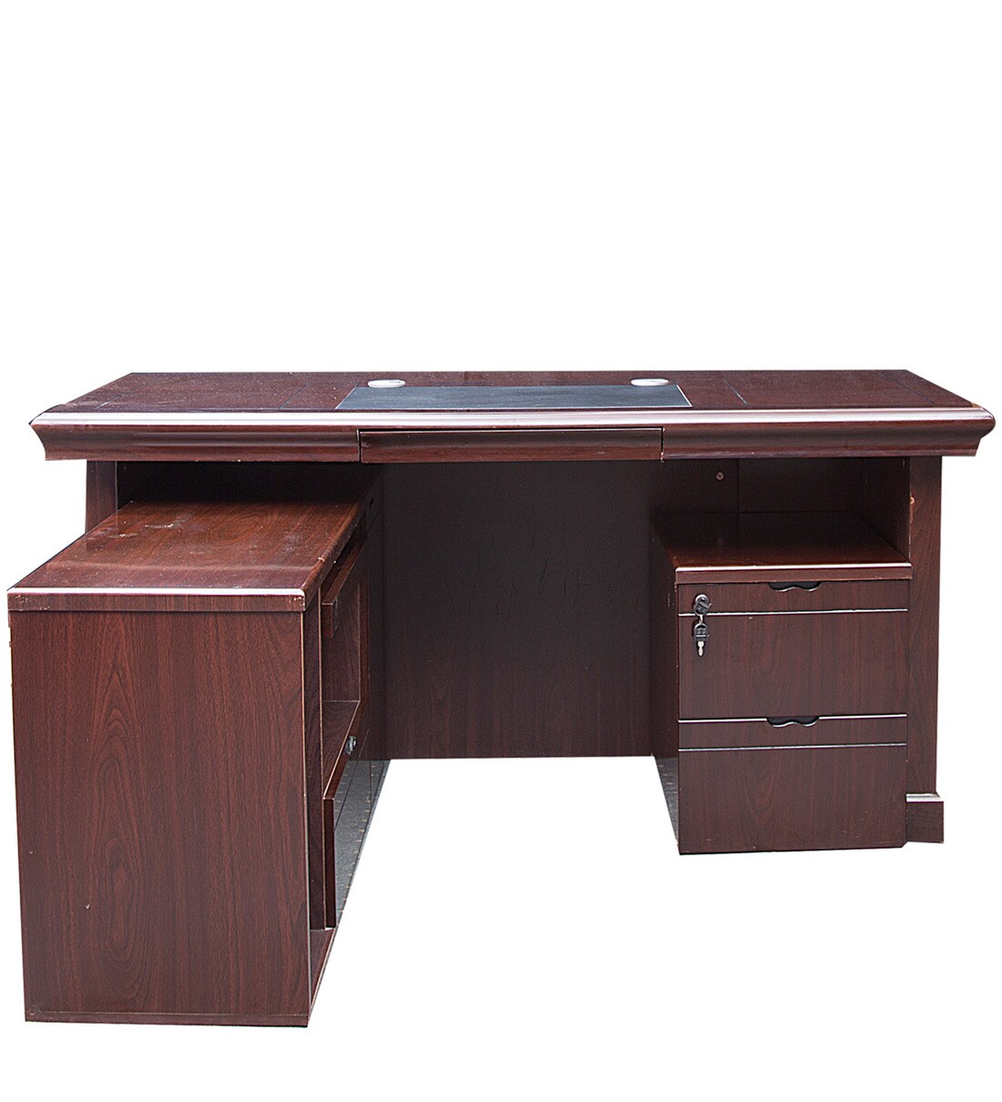 Buy Executive Study & Laptop Table with Runner & Drawer Cart in Brown