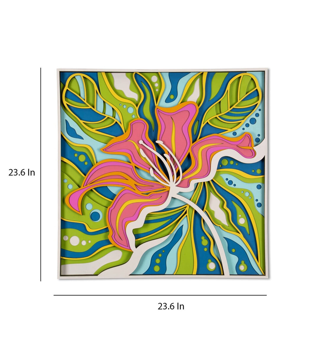 Buy Exotic Floral Pinewood Wall Mural in Multicolour by Wooden Art