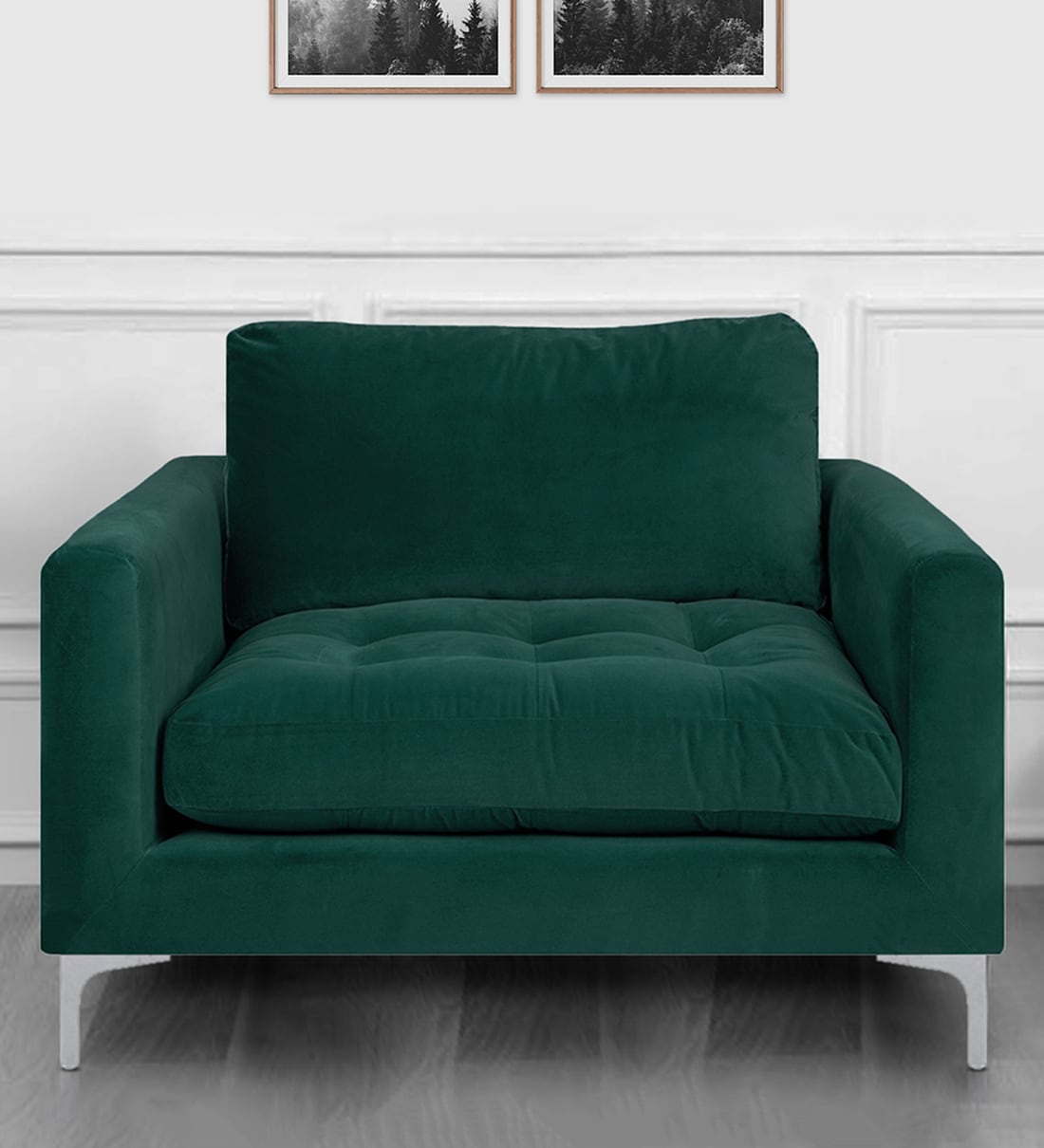 Buy Extraordinary Lounge Chair in Green Colour by Dreamzz Furniture Online Low Back Lounge