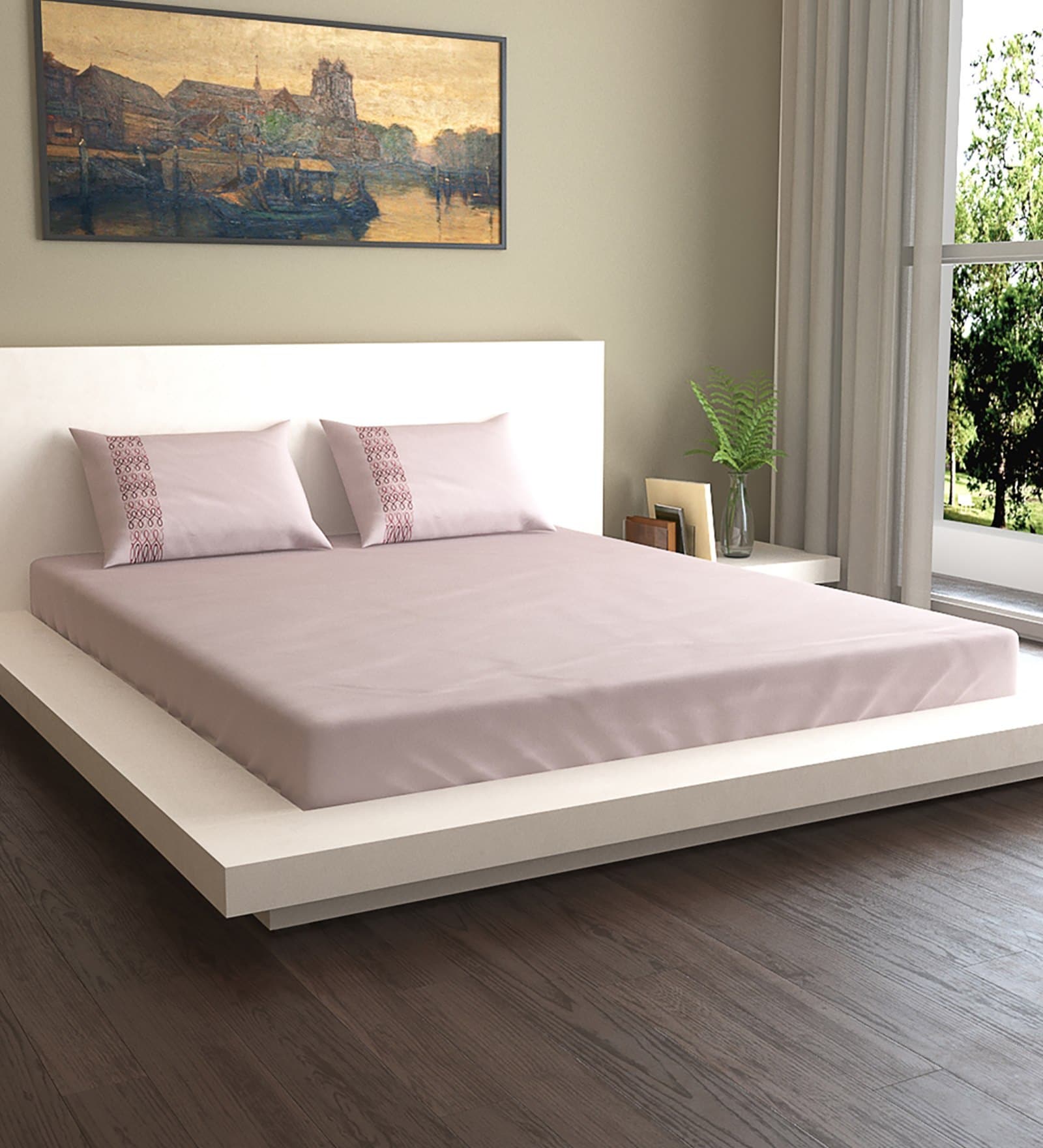 Excell 100% Cotton 400TC King Size Bedsheet With 2 Pillow Covers