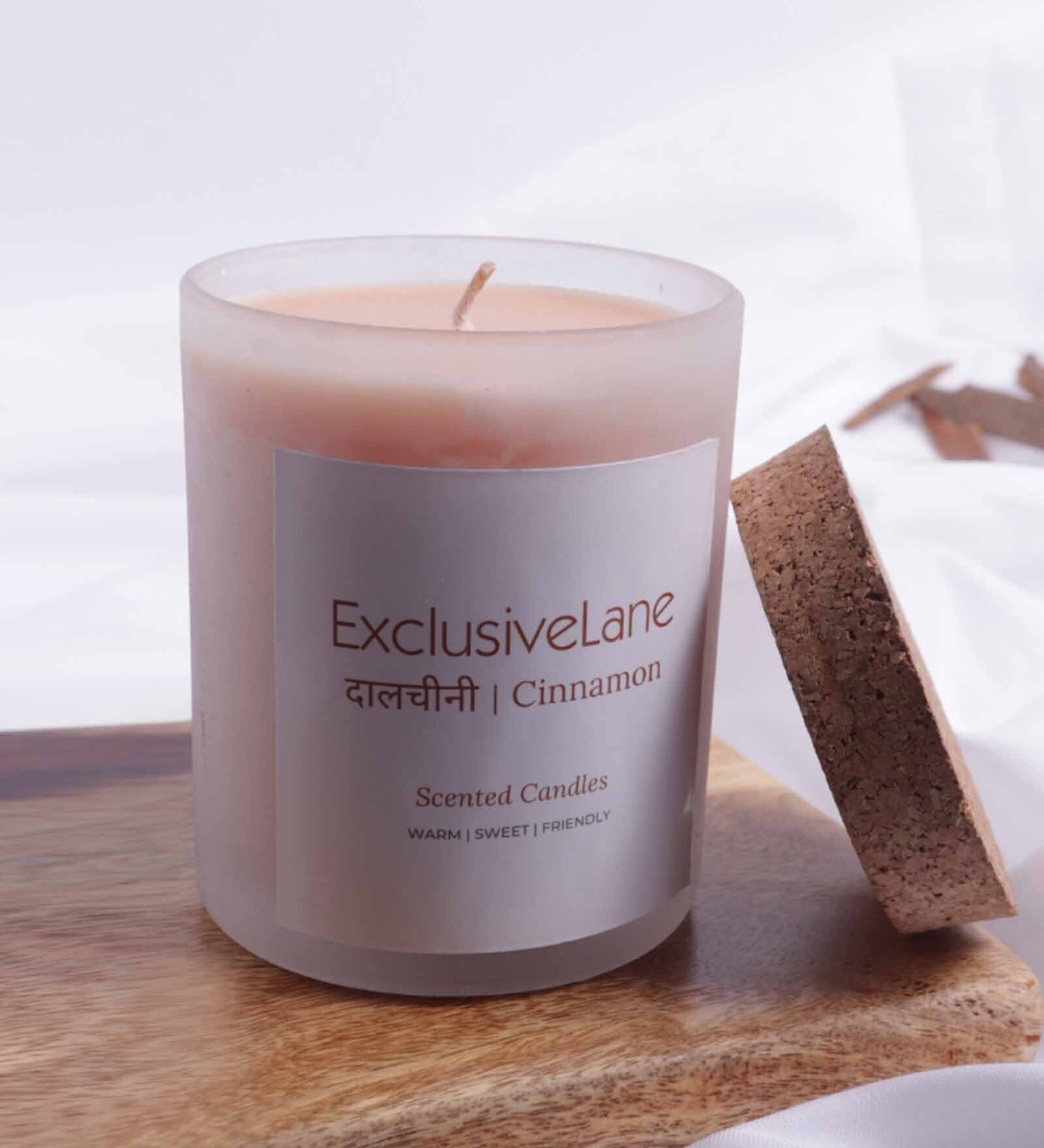 Exclusivelane 'Cinnamon Spice' Handmade Scented Candle (Jar, 30 Hour Burn Time)