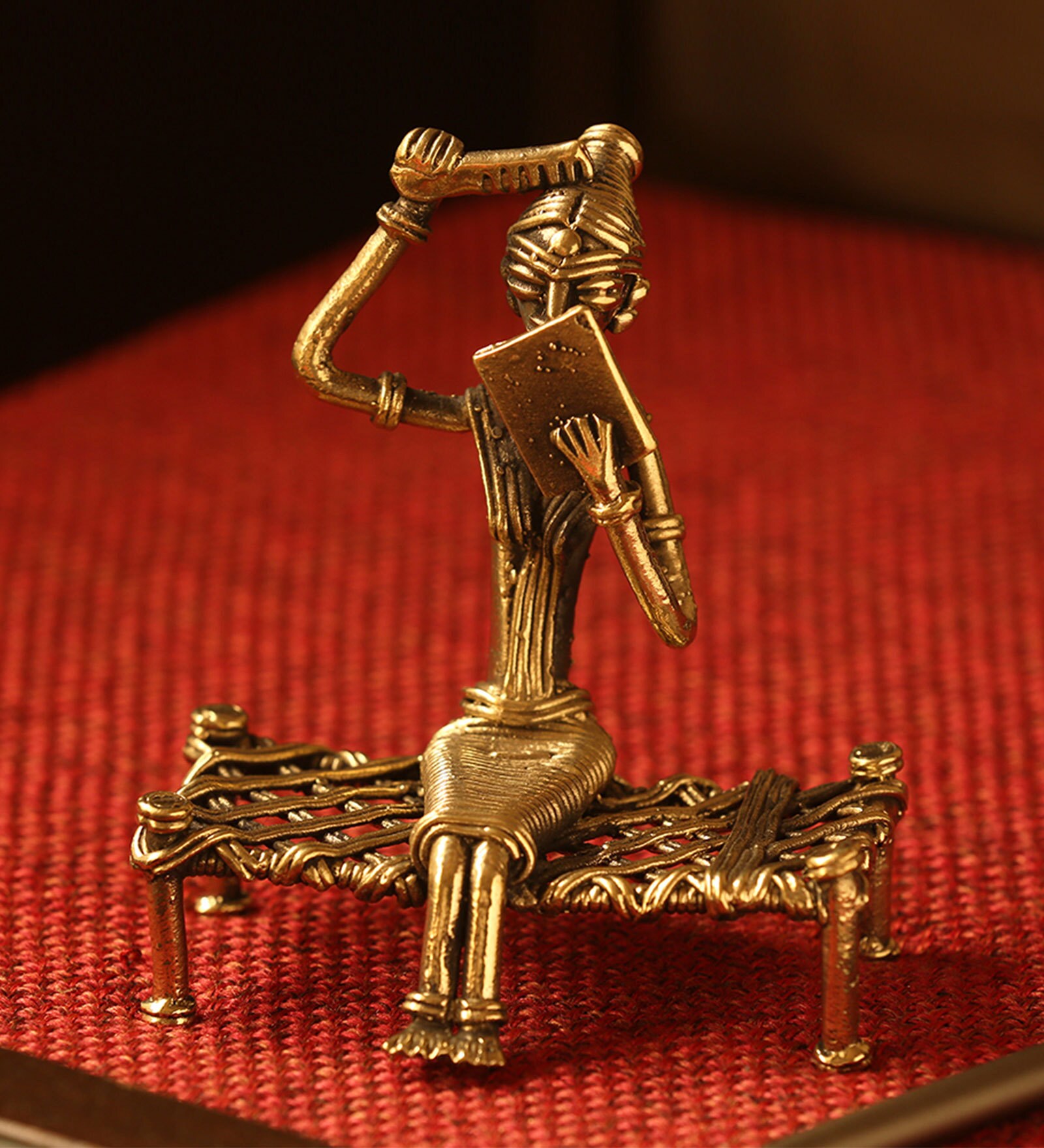 Buy ExclusiveLane 'Royal Bride' Handmade Brass Figurine In Dhokra Art