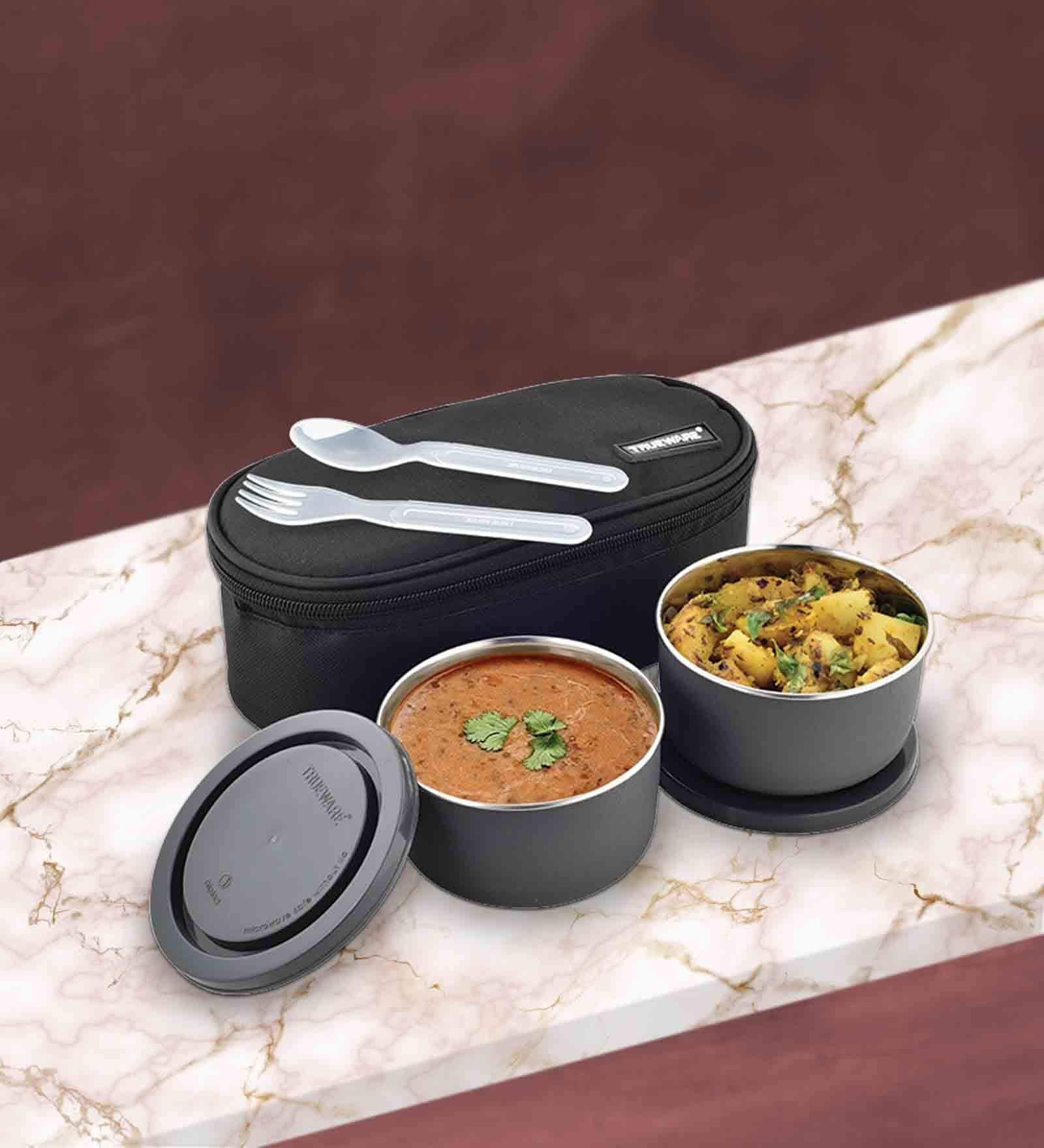 Executive  Black Stainless steel  Microwave Safe Lunch Box