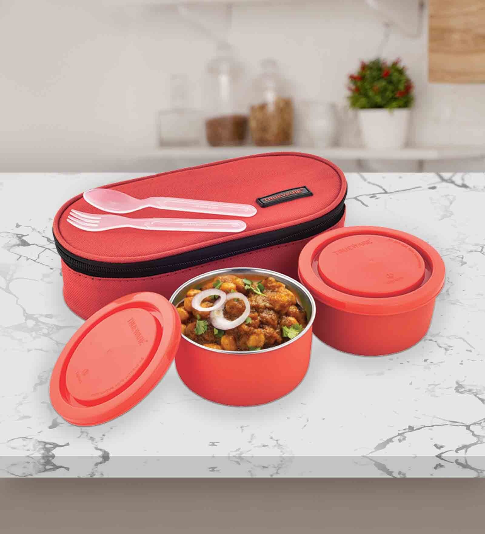 Executive  Red Stainless steel  Microwave Safe Lunch Box