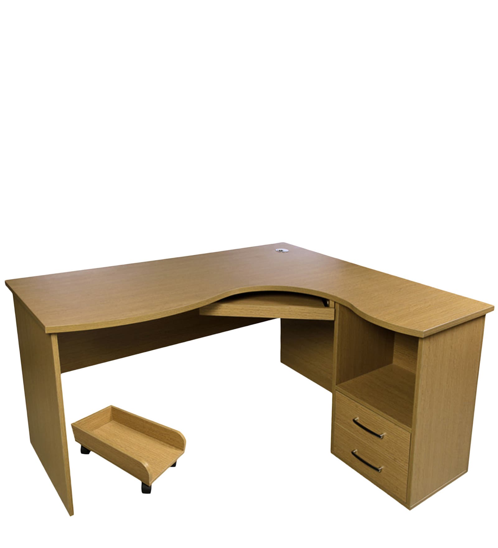 Buy Executive L Shaped Table Set in Zebra Oak Colour by Stellar Online ...