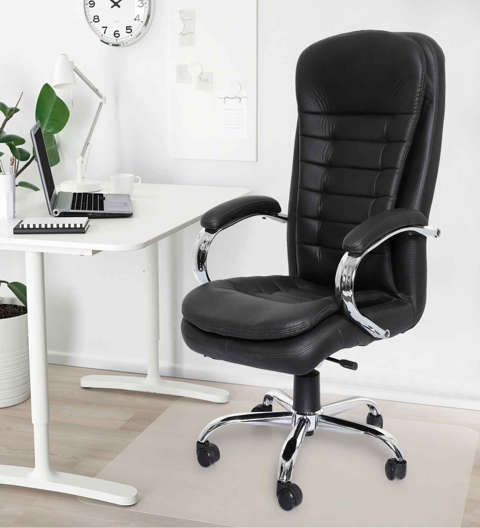 Executive Leatherette Office Chair In Classic Black Colour