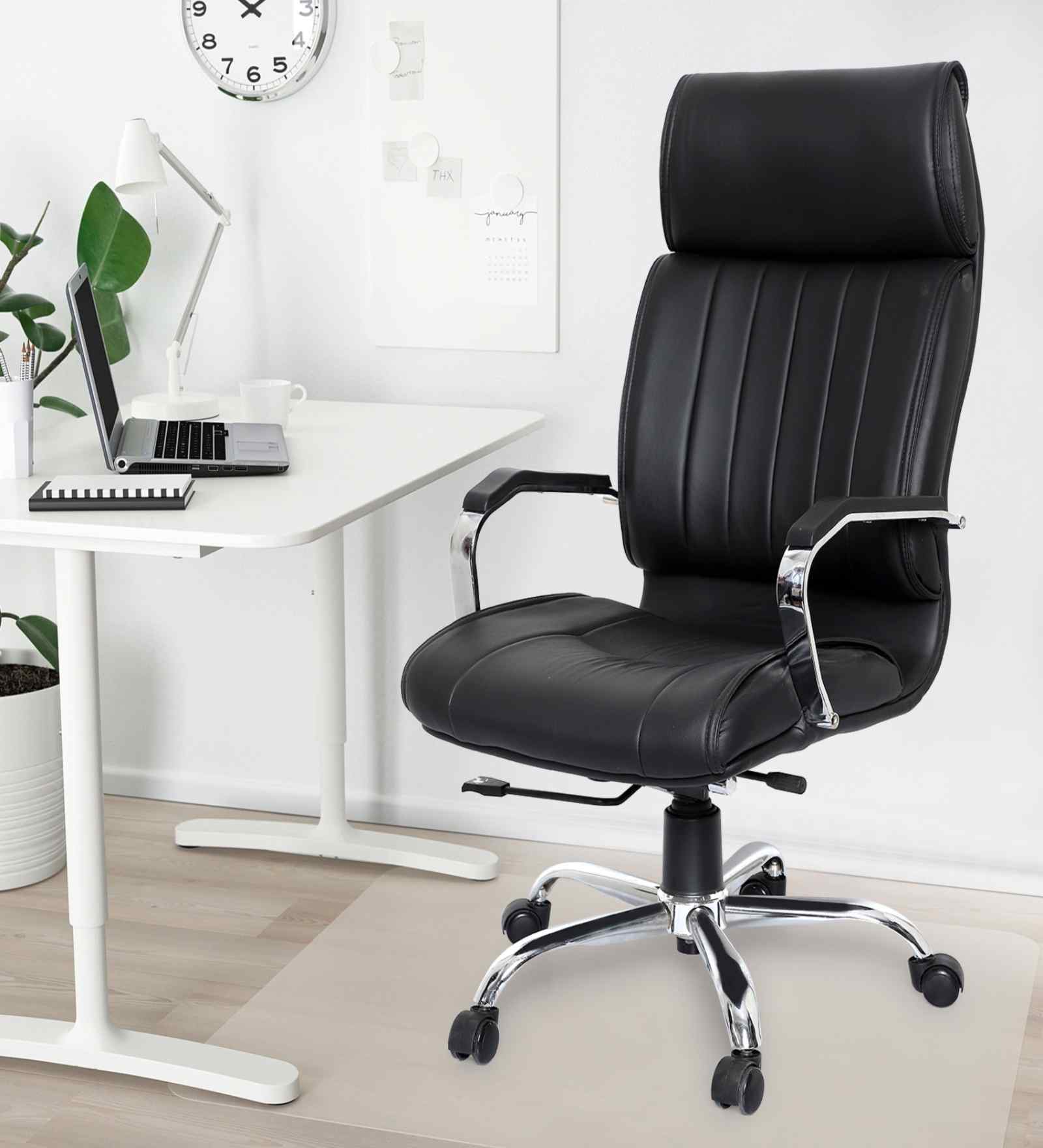 Executive Leatherette Office Chair In Onyx Black Colour