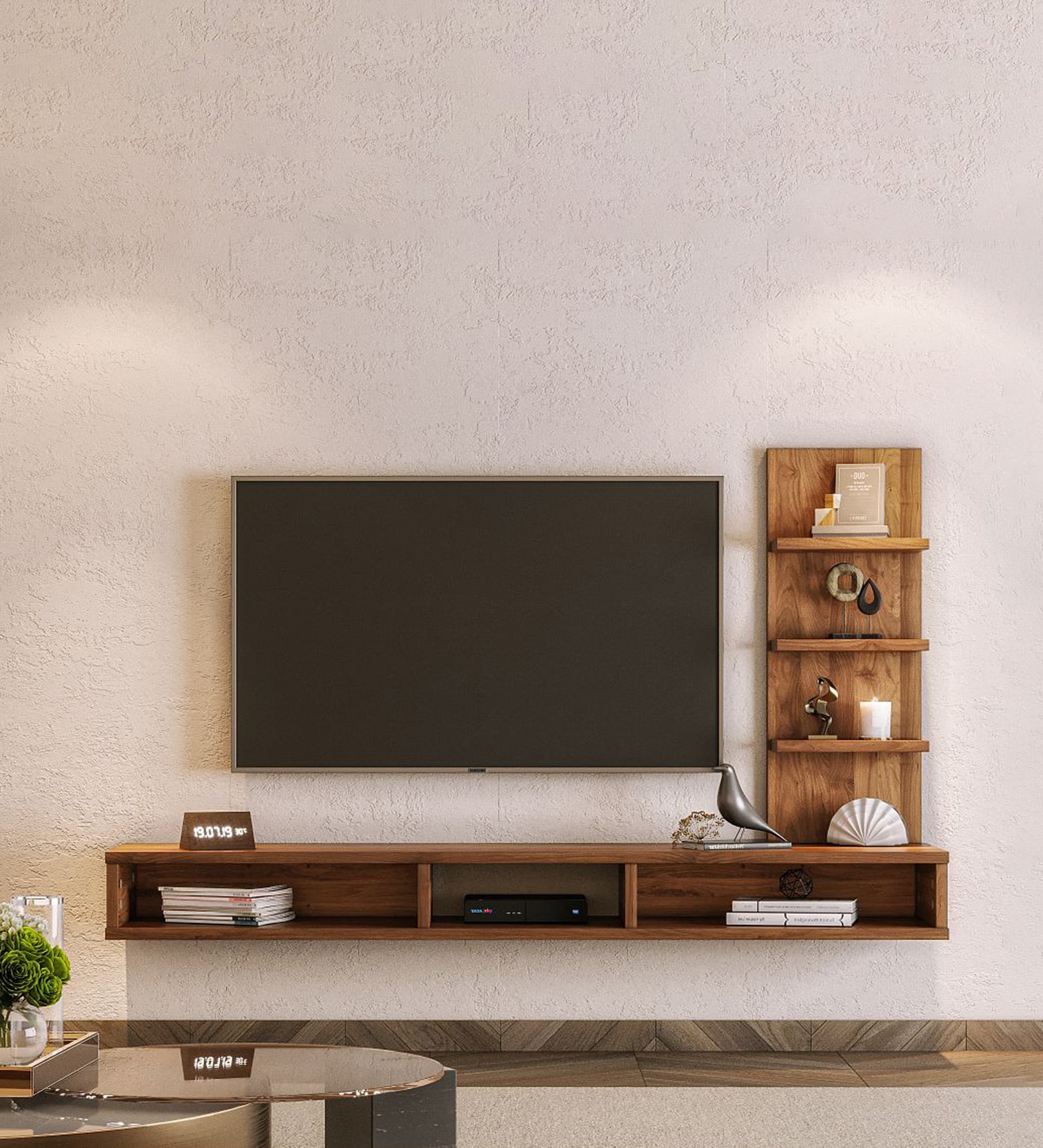 Expo TV Unit In Columbian Walnut Colour