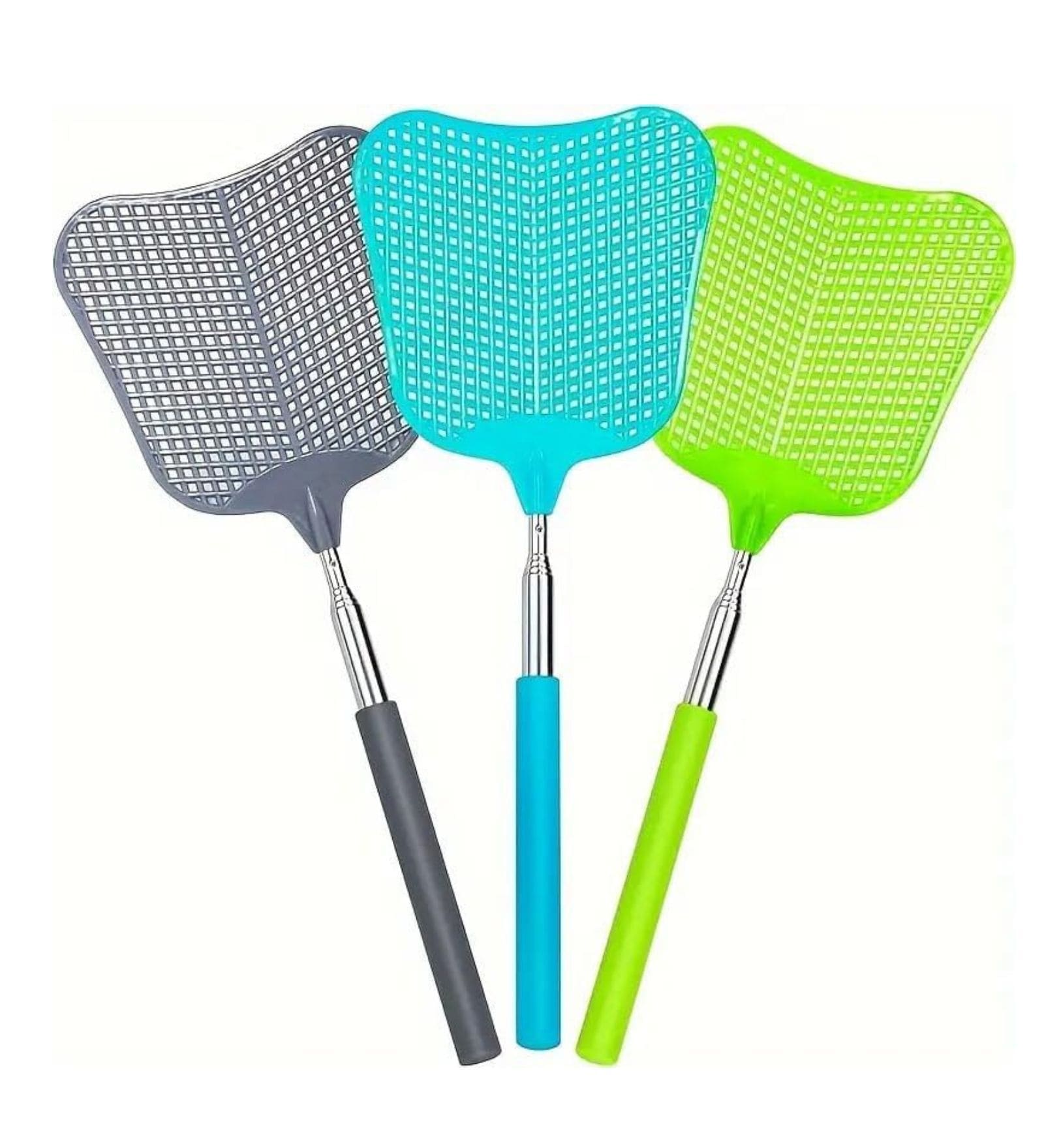 Extendable Fly Swatters, Strong Fly Killer, with Stainless Steel Telescopic Handle