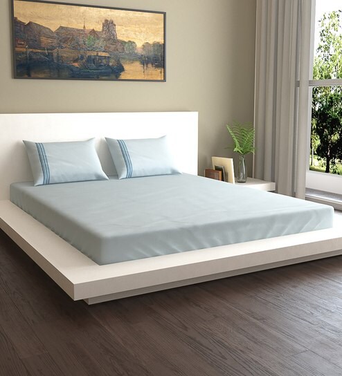 Buy Excell 100 Cotton 400tc King Size Bedsheet With 2 Pillow
