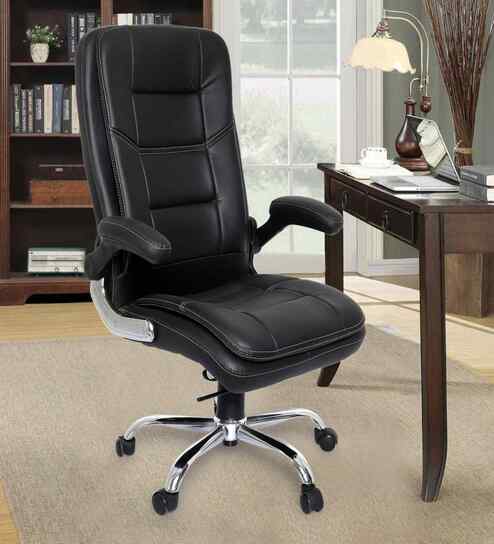 Executive Leatherette Office Chair In Graphite Black Colour