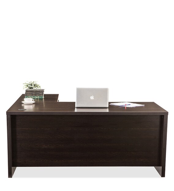 Buy Executive L shaped Desk with Moveable Pedestal in Brown by Durian