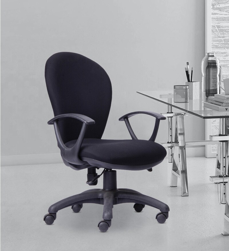 Buy Excel Ergonomic Chair in Black Colour by Durian Online Mid Back