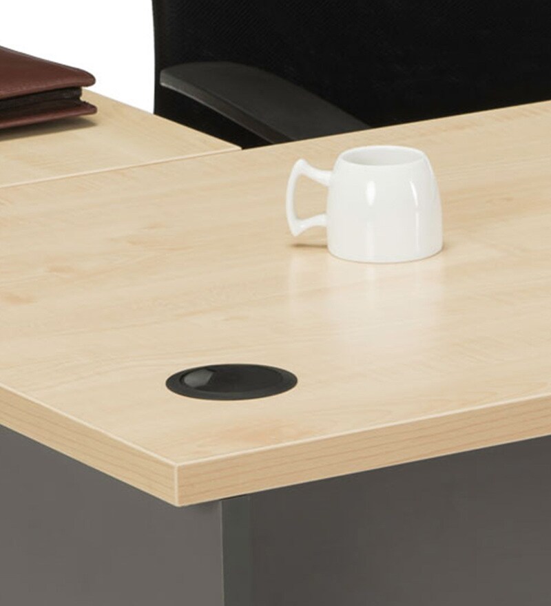 Buy Executive Desk with Sliding in Dual Tone Finish by Durian