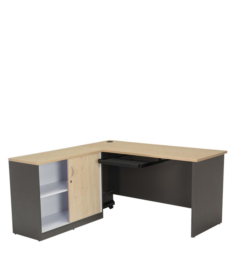 Buy Executive Desk with Sliding in Dual Tone Finish by Durian