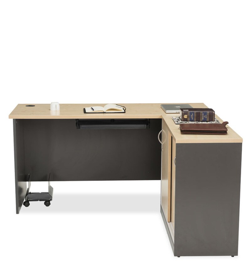 Buy Executive Desk with Sliding in Dual Tone Finish by Durian Online Executive Desks