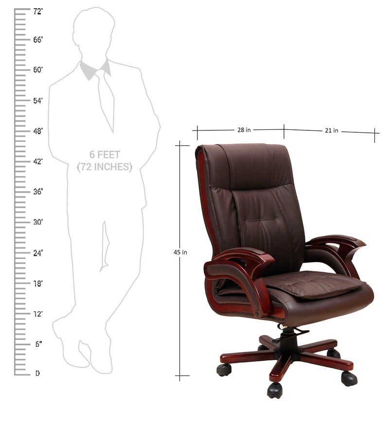 Buy Executive High Back Chair in Brown Colour by Geeken Online