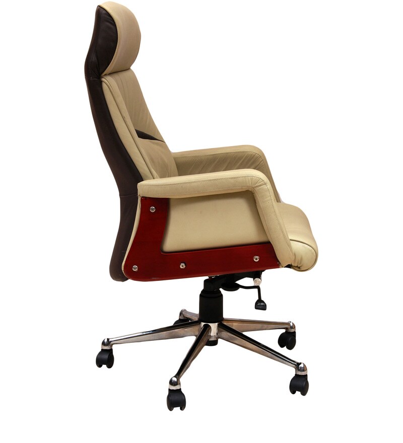 Buy Executive High Back Chair in Cream Colour by Geeken Online
