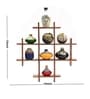ExclusiveLane Multicolour Sheesham Wood Frame with Terracotta Warli Handpainted Pots