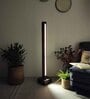Excalibur Brown Wooden LED Floor Lamp with brown base