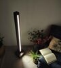 Excalibur Brown Wooden LED Floor Lamp with brown base