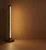 Excalibur Brown Wooden LED Floor Lamp with brown base