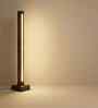 Excalibur Brown Wooden LED Floor Lamp with brown base