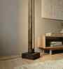 Excalibur Brown Wooden LED Floor Lamp with brown base