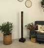 Excalibur Brown Wooden LED Floor Lamp with brown base