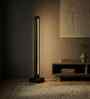 Excalibur Brown Wooden LED Floor Lamp with brown base