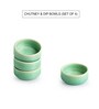 Caribbean Green Hand Glazed  Ceramic 30ml  (Set of 4) Chutney & Dip Bowls