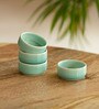 Caribbean Green Hand Glazed  Ceramic 30ml  (Set of 4) Chutney & Dip Bowls