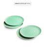 Caribbean Green Hand Glazed  Ceramic (Set of 4) Dinner Plates
