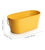 Glossy Yellow' Hand-Painted Floor Cum Table Planters Pot In Metal (Set Of 2)