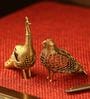 ExclusiveLane 'Golden Birds' Handmade Brass Showpiece In Dhokra Art (Set Of 2)