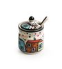 Hut Handpainted Ceramic Pickle & Chutney Jars With Spoons